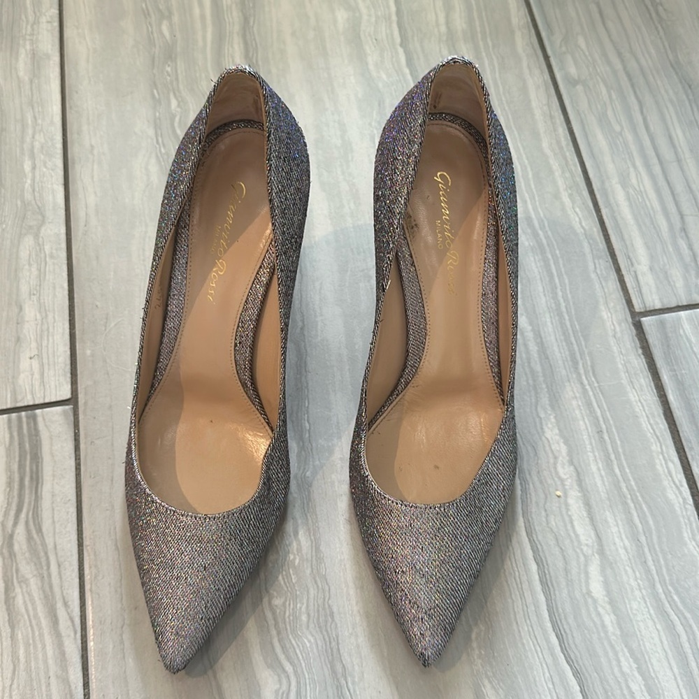 Gianvito Rossi Silver Heels